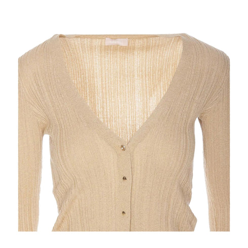 Liu Jo Cardigan Cardigan Donna a costine misto viscosa Oro A24 - LIU.JOWF4236MS64J - 04916 - S - Francavilla Moda